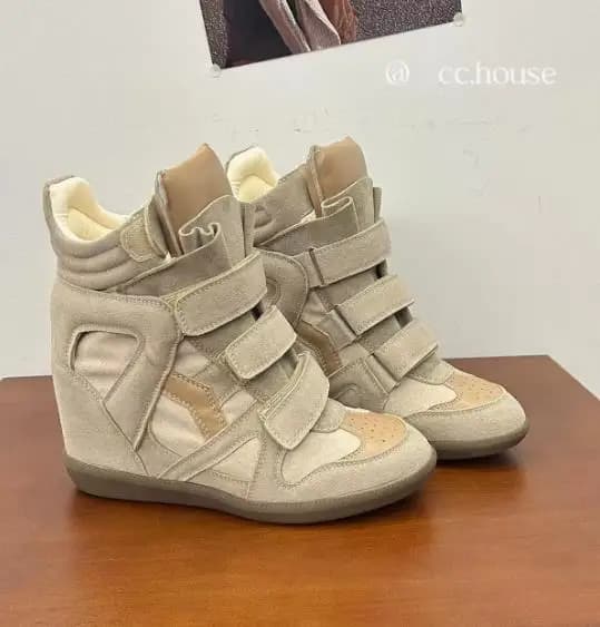 Chaussures pour femmes avec talon compensé de 5 cm, en cuir de qualité, décontractées, à plateforme,