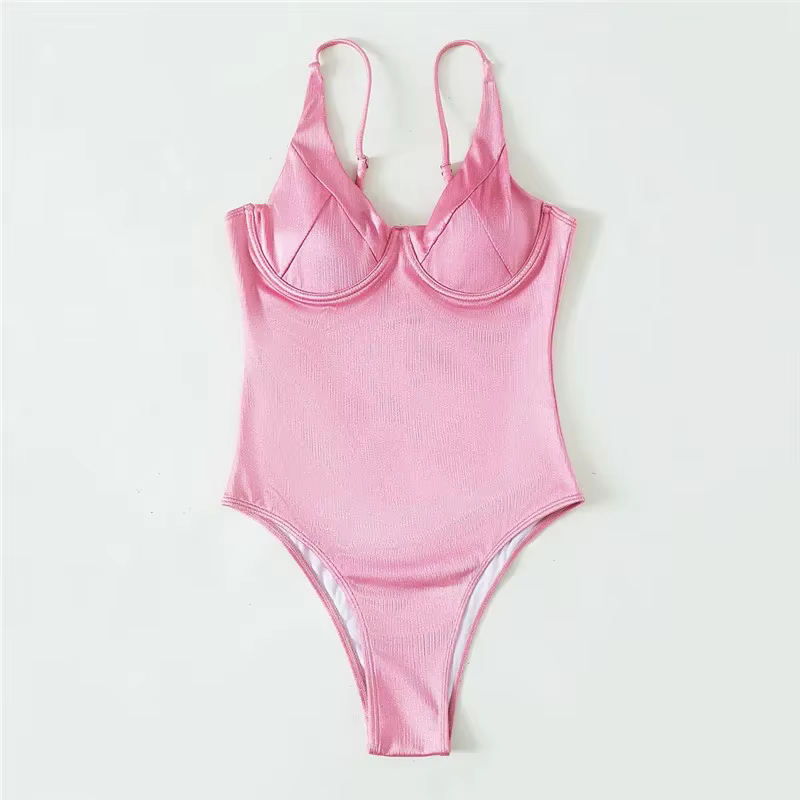 Sexy rose Push Up maillots de bain pour femmes une pièce maillot de bain femmes 2026 à armatures bod